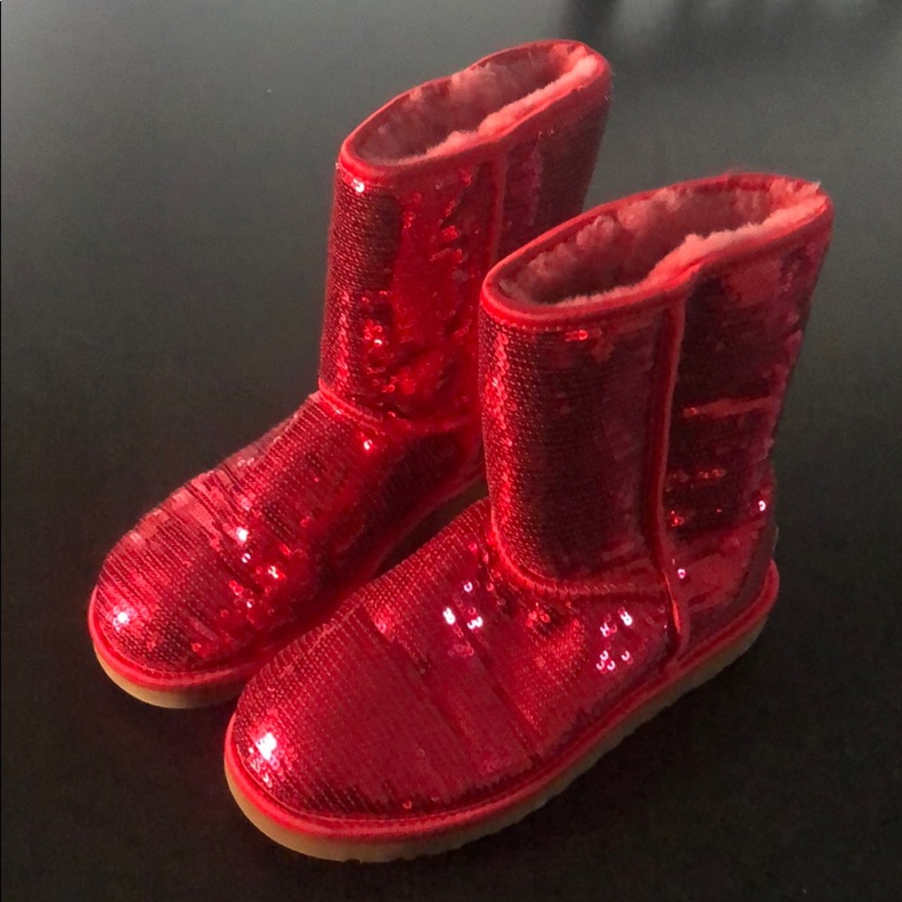Like new Red Sequin UGG boots